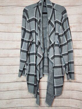 Jones New York Wool Blend Waterfall Open Cardigan Sweater Women's Size 3X Gray